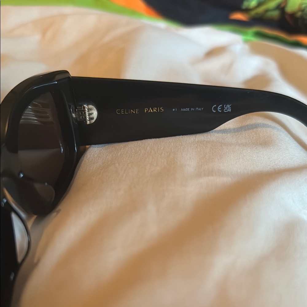 Celine Black Sunglasses with Silver Logo - Picture 3 of 6